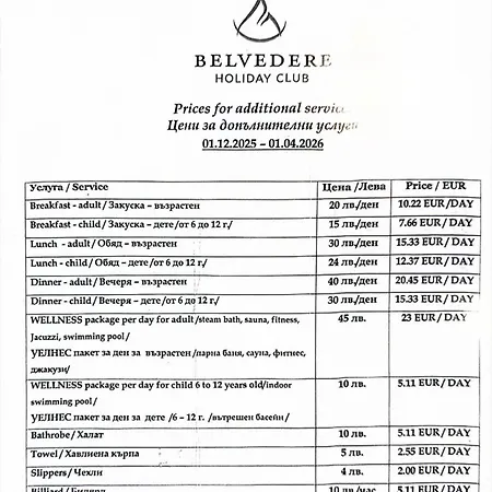 Apartamento Belvedere Club K106 Bansko